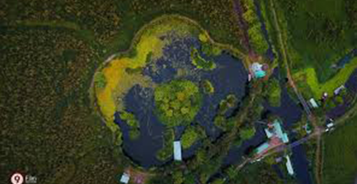 Đúng như tên gọi, hồ Hoa Mai có hình dáng như hoa mai 5 cánh